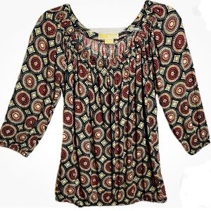COPY - Michael Kors Banded Multicolor Blouse Boatneck Size Medium